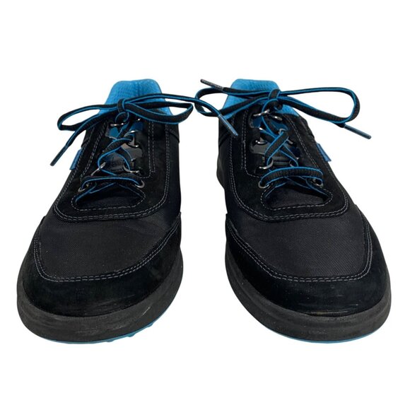 SAS Womens Black Sporty Lace-Up Walking Shoes Blue Accents Tripad Comfort SZ 9S - Picture 1 of 9